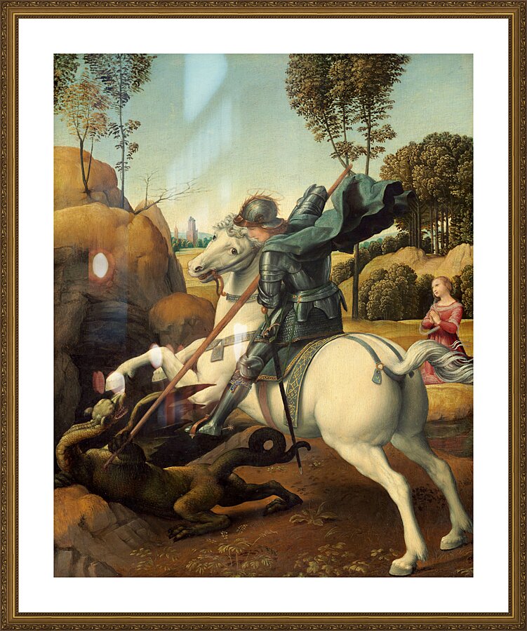 Saint George and the Dragon Picture Frame print