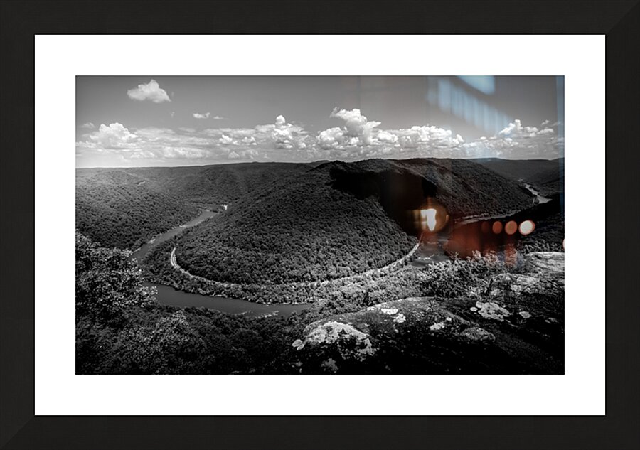 Grandview Overlook in Black and White Picture Frame print