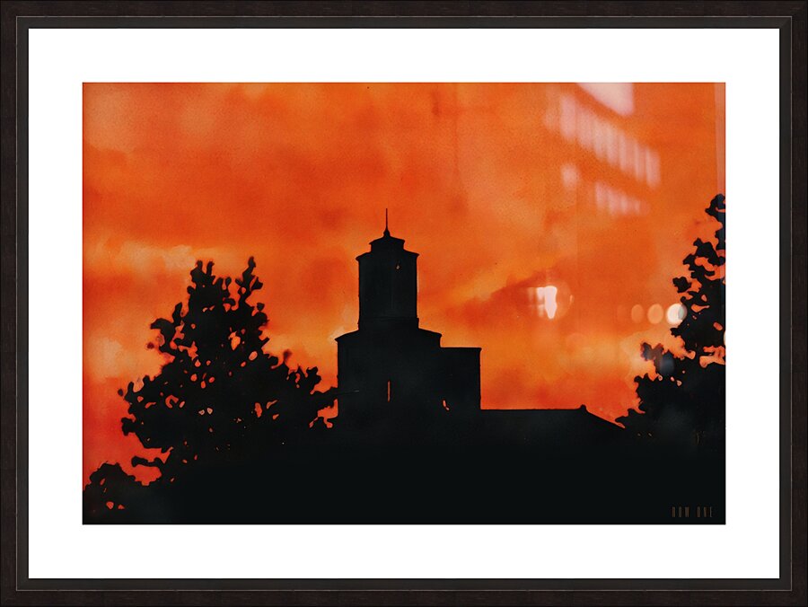1970s West Lafayette Sunset Picture Frame print