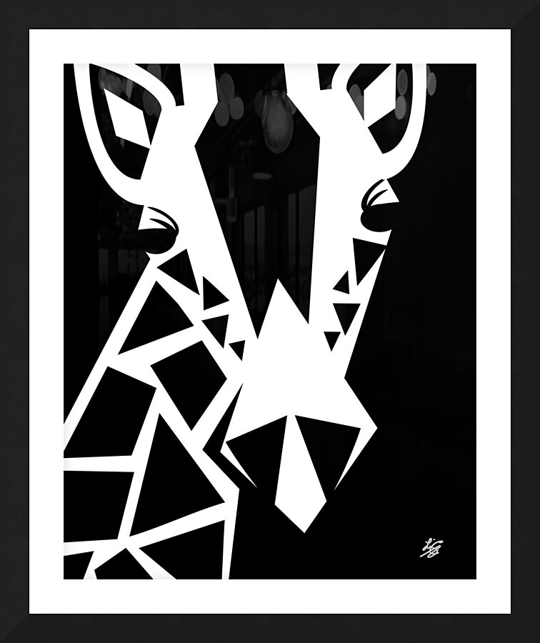 Geometric Wildlife Giraffe Portrait Picture Frame print