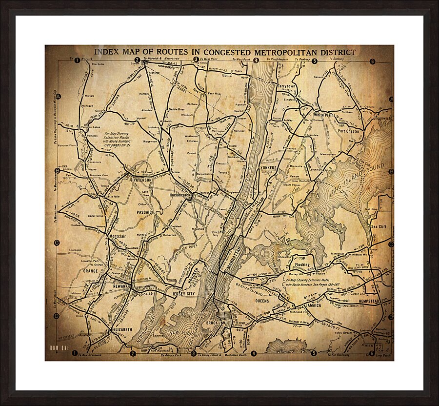 1916 nyc newark map Picture Frame print