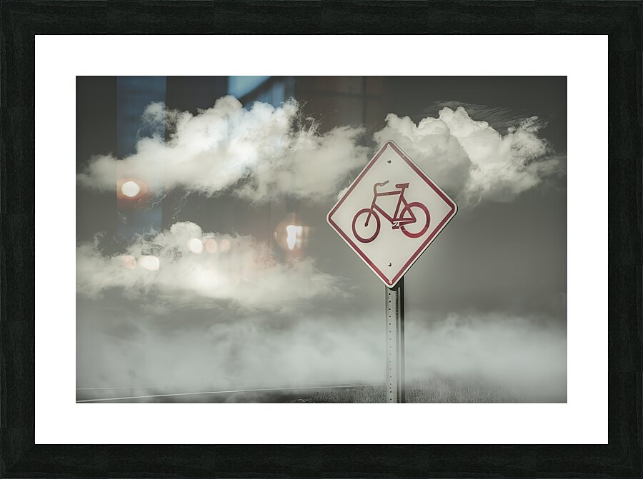 A striking and functional sign circular in shape Picture Frame print