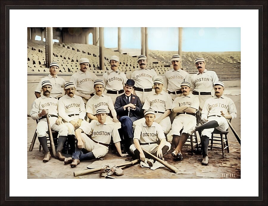 1889 boston beaneaters color photo art Picture Frame print