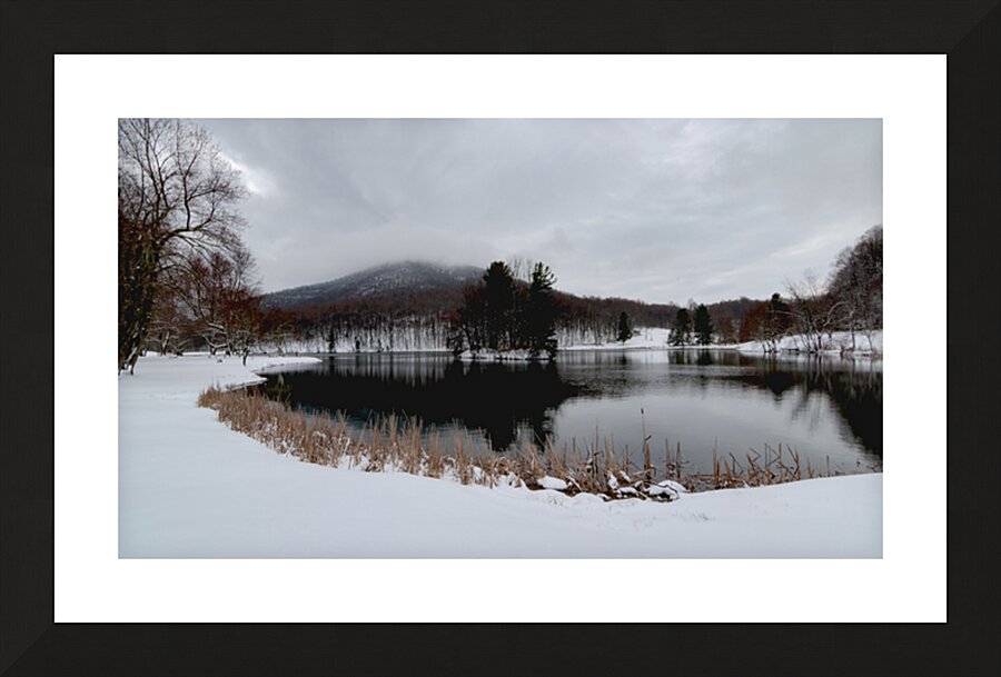 Blue Ridge Parkway Peaks of Otter Abbott Lake in Winter Picture Frame print