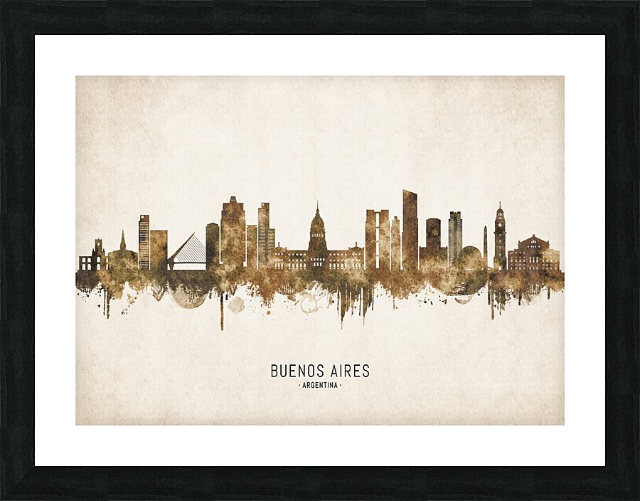 Buenos Aires Argentina Cityscape Vintage Picture Frame print