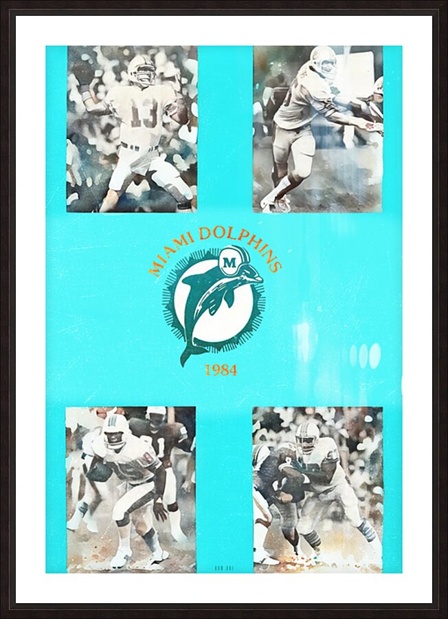 1984 Miami Dolphins Football Art Remix Picture Frame print