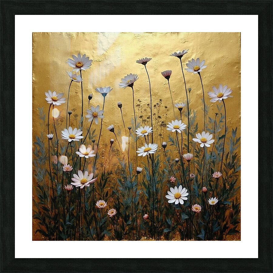 Wild Flowers on Gold 2024 09 02 12 45 18 Picture Frame print