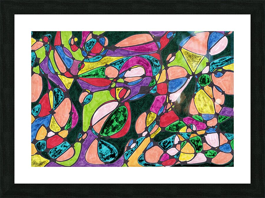 Abstract Colourful Patterned Neurographic Art  Picture Frame print