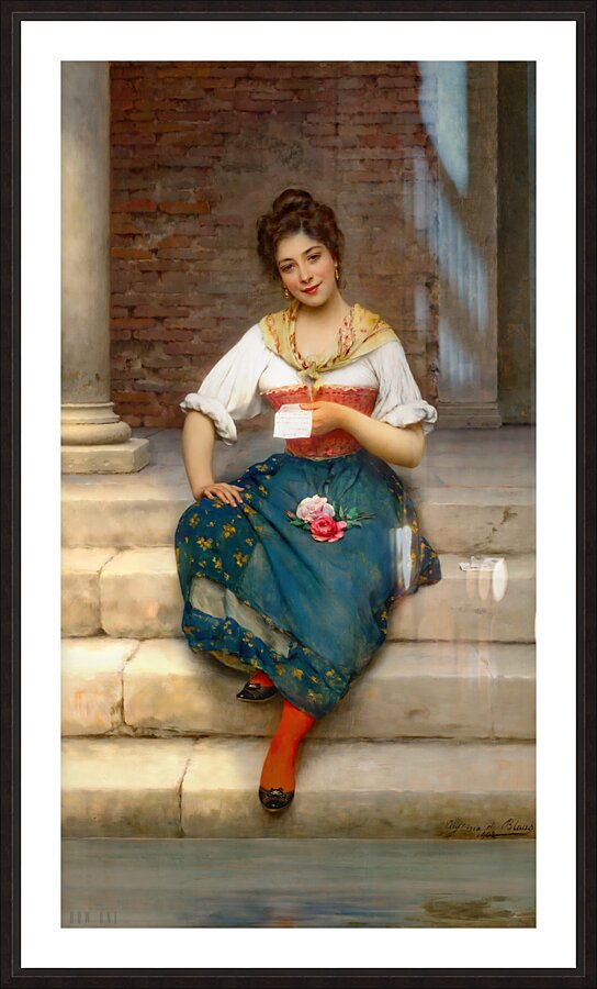 Beautiful 1902 Art: The Love Letter  Picture Frame print