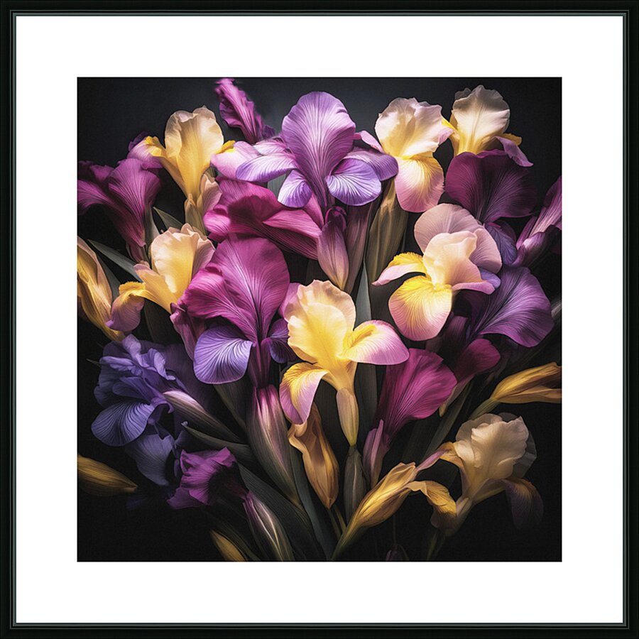 Colourful Irises in Full Bloom Picture Frame print
