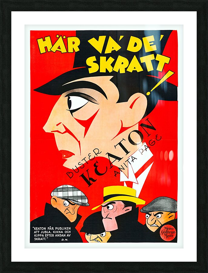 Here Comes the Laughs  Buster Keaton Picture Frame print