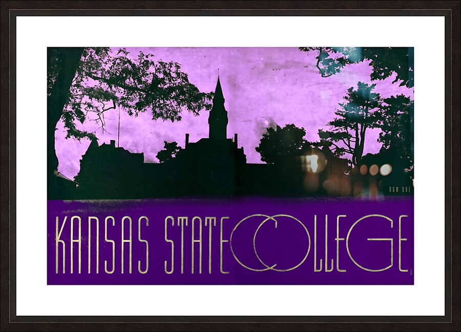 Vintage Kansas State College Campus Art Picture Frame print