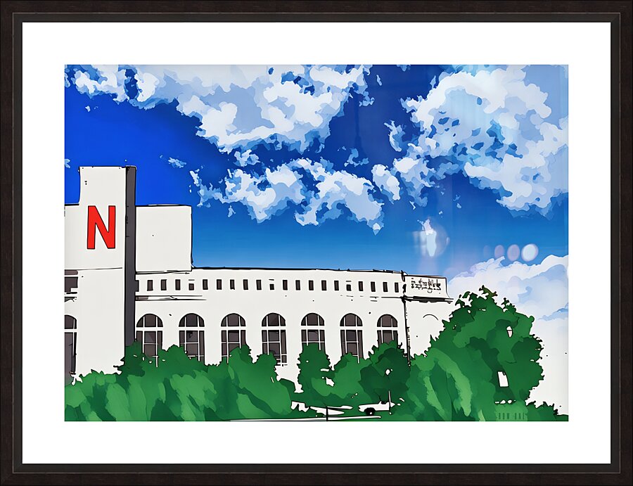 1980s Nebraska Football Stadium Art Remix Picture Frame print