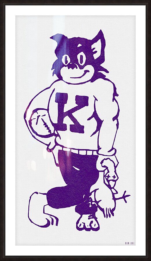 1960s kansas state wildcat cartoon art Picture Frame print