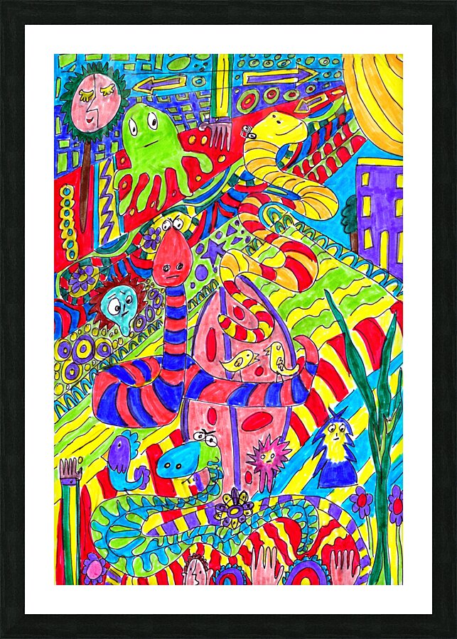  Abstract Doodle Creatures  Picture Frame print