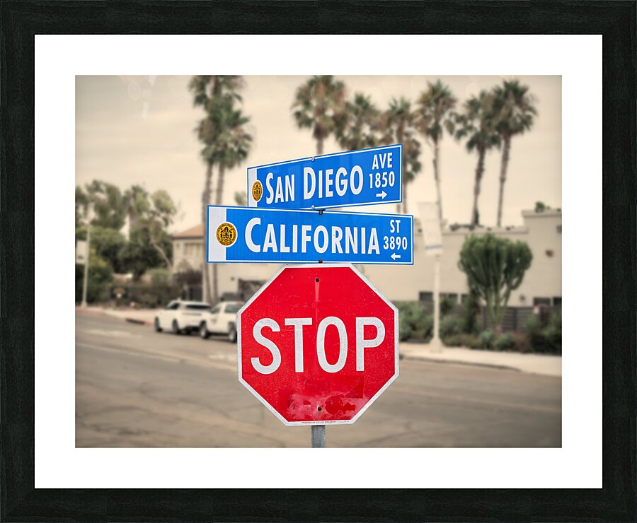 San Diego Avenue At California Street Sign Horizontal Picture Frame print