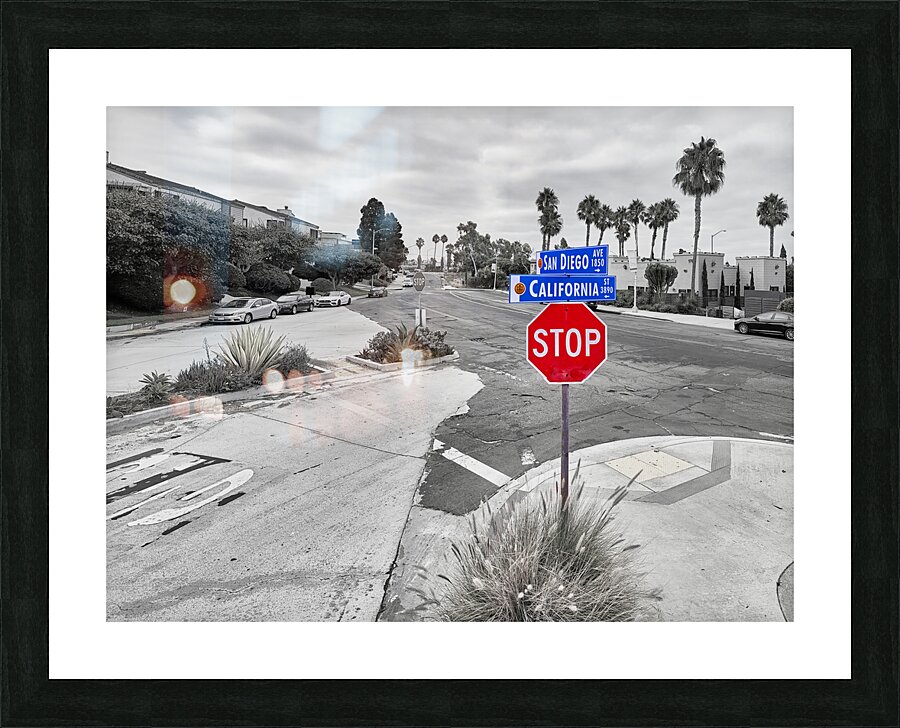 San Diego Avenue at California Street Selective Color Picture Frame print