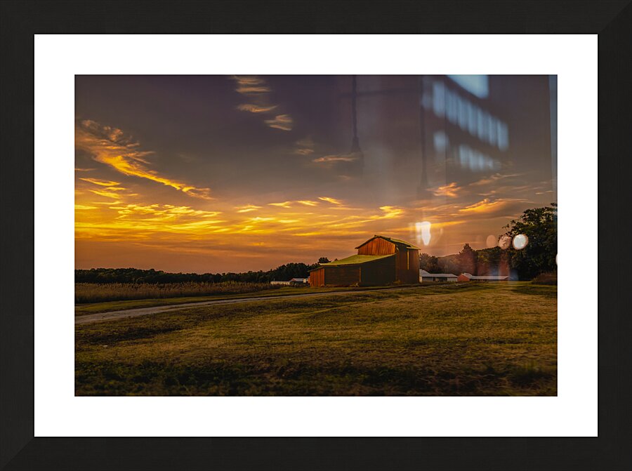 Central Virginia Tobacco Barn at Sunset Picture Frame print