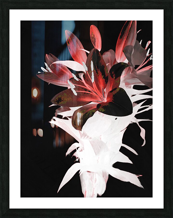 Abstract Lily Vase Bouquet Picture Frame print