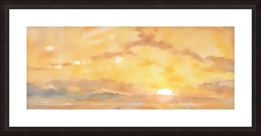 1846 sunset remix art Picture Frame print