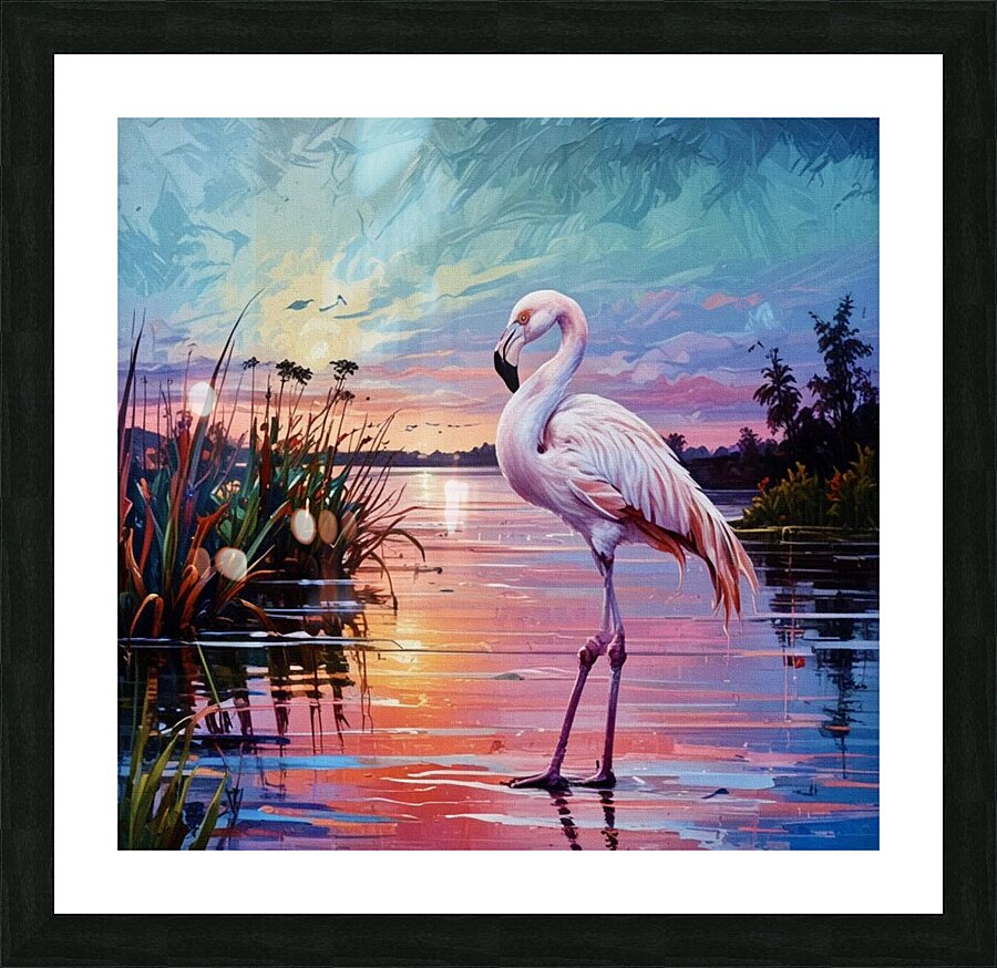 Flamingo Sunset 2024 09 13 12 06 22 Picture Frame print