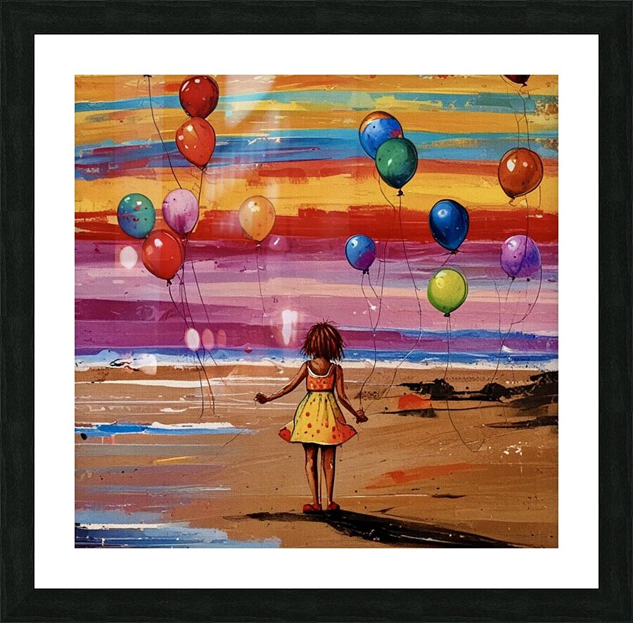 Balloons On Beach 2024 09 20 11 21 57 Picture Frame print