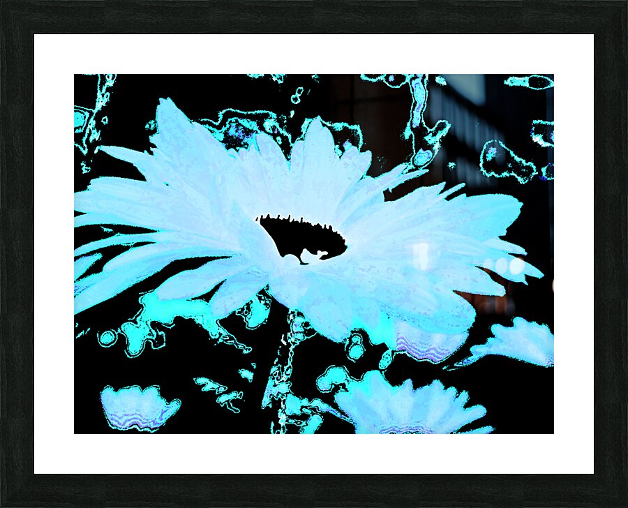 Abstract Daisy in Blue Picture Frame print