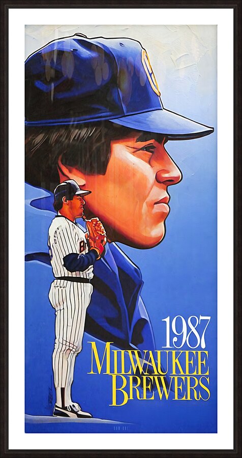 1987 Milwaukee Brewers Teddy Higuera Art Picture Frame print