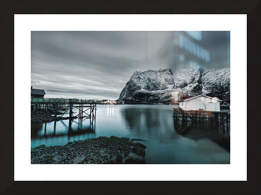 Reine Mountain Skyline from Sakrisoya Picture Frame print