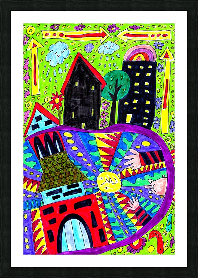 Abstract Doodle Art Chaos Picture Frame print