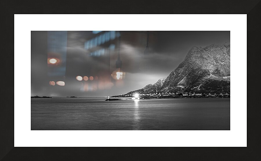 Reine Mountain Silhouette Picture Frame print