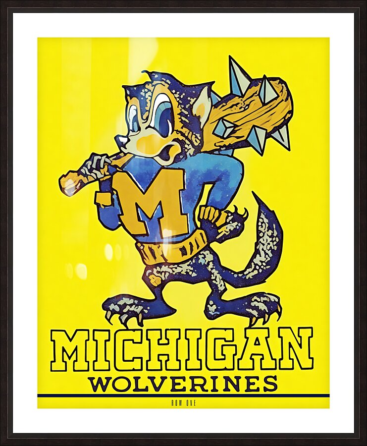 1960s Michigan Wolverine Art Picture Frame print
