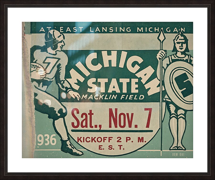 1936 michigan state football ticket remix Picture Frame print