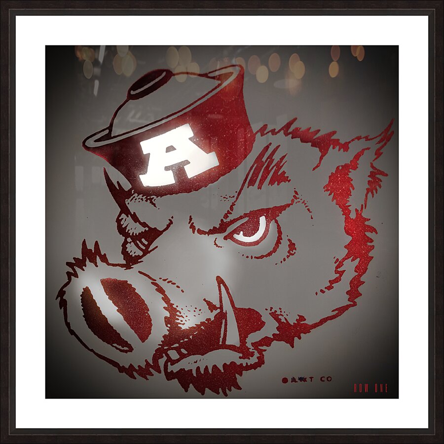 Vintage Arkansas Razorback Sailor Cap Mascot Art Picture Frame print