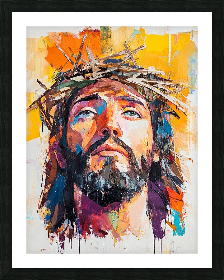 Jesus Bleeding and Wearing Crown of Thorns Picture Frame print