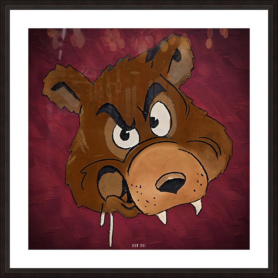 1940s Montana Grizzly Cartoon Art Picture Frame print