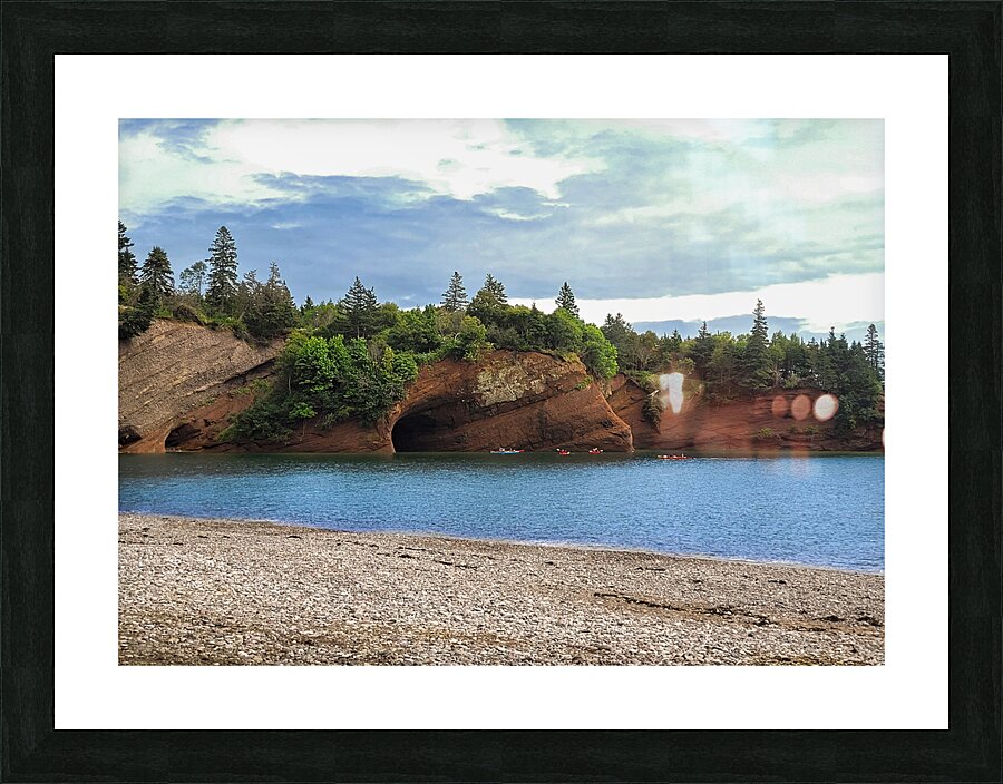 Fundy Bay Caves Picture Frame print