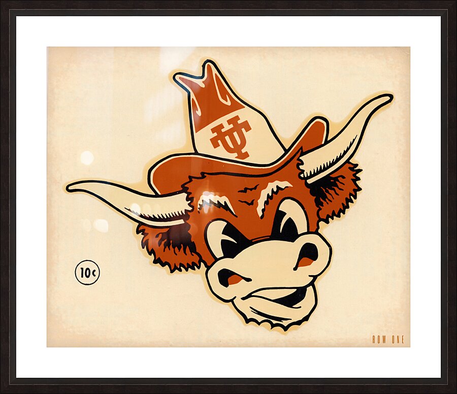 Texas Longhorn Decal Cartoon Art Picture Frame print