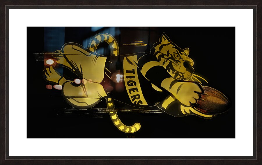 Vintage Tiger Football Cartoon Art Picture Frame print