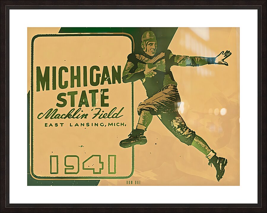 1941 Michigan State Football Ticket Remix Picture Frame print