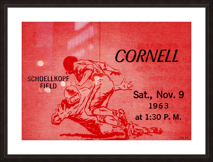 1963 cornell football ticket art remix Picture Frame print