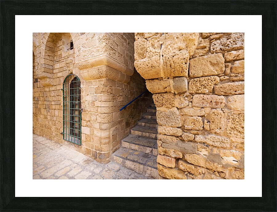 Israel Tel Aviv Namal Yafo historic Old Jaffa port with art galleries boutiques and old houses Picture Frame print
