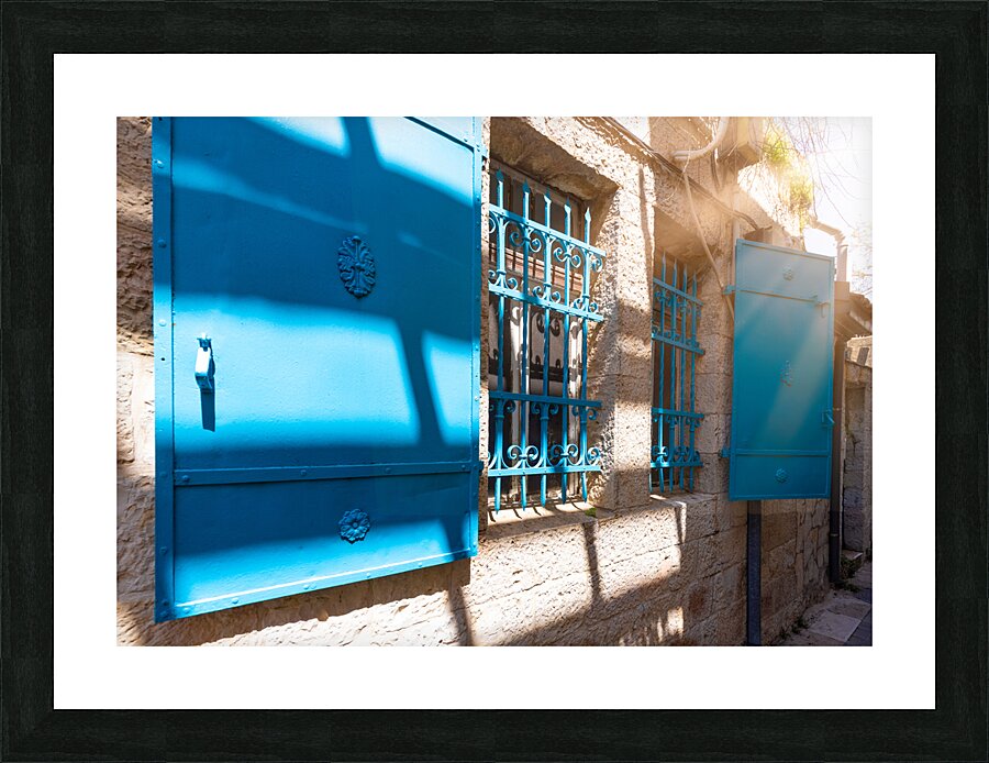 Israel Jerusalem old narrow streets of Nahlaot historic neighborhood with many small synagogues Picture Frame print