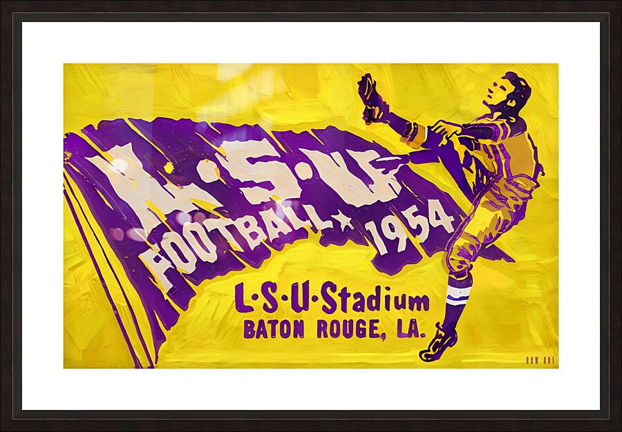 1954 LSU Football Ticket Art Remix Picture Frame print
