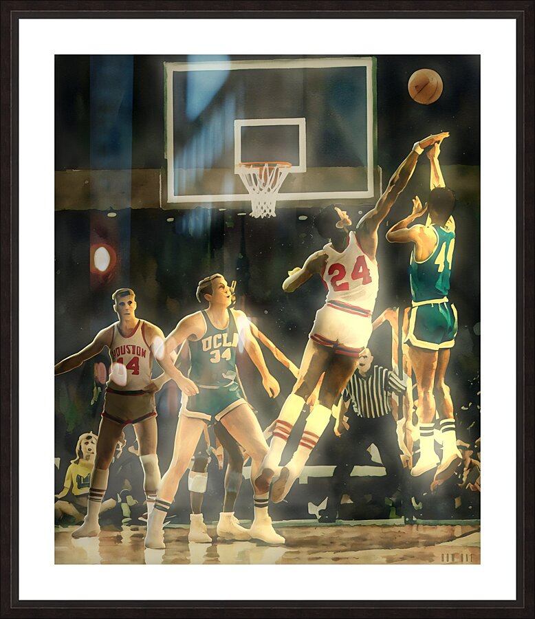 1968 Houston vs. UCLA Basketball Art Picture Frame print
