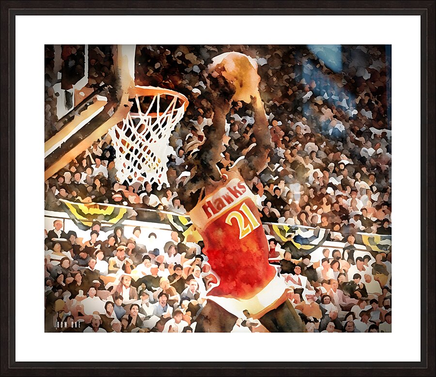 1985 Dominique Wilkins Dunk Contest Art Picture Frame print