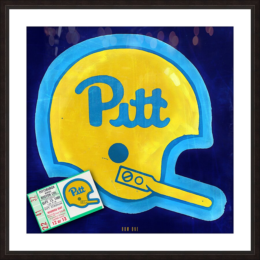 1980 Pitt Ticket and Helmet Art Picture Frame print