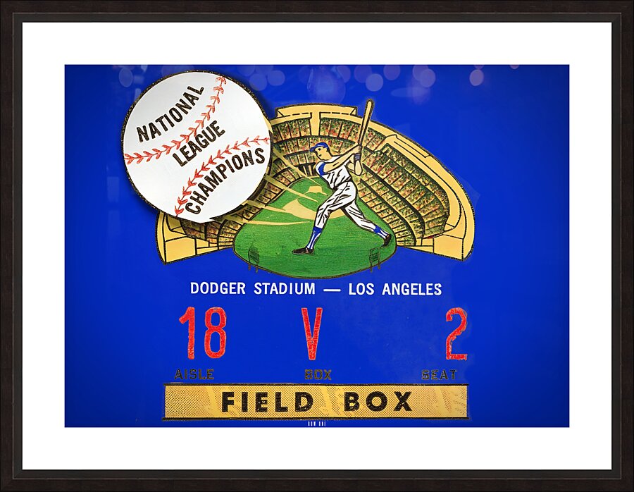 1967 LA Dodgers Ticket Stub Remix Art Picture Frame print