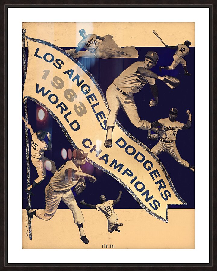 1963 la dodgers remix art Picture Frame print