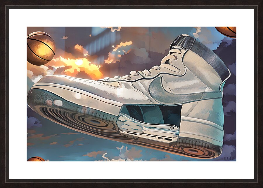 1984 Nike Air Force 1 Shoe Art Remix Picture Frame print